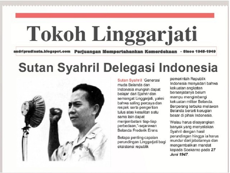 Sutan Syahrir wakil indonesia dalam perjanjian Linggarjati