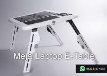 Jual Meja laptop portable e-table juga sering disebut sebagai meja laptop lipat. Inilah salah satu keunggulan dari e-table, meja laptop portable ini dapat dilipat sehingga mudah dibawa kemana saja, sehingga dimanapun Anda berada, di kantor, di kampus dan tempat-tempat lainnnya Anda tidak lagi bingung untuk menyimpan laptop Anda.